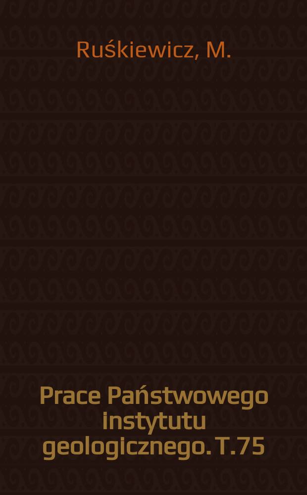 Prace Państwowego instytutu geologicznego. T.75 : Hipergeniczne słoźa ziemi