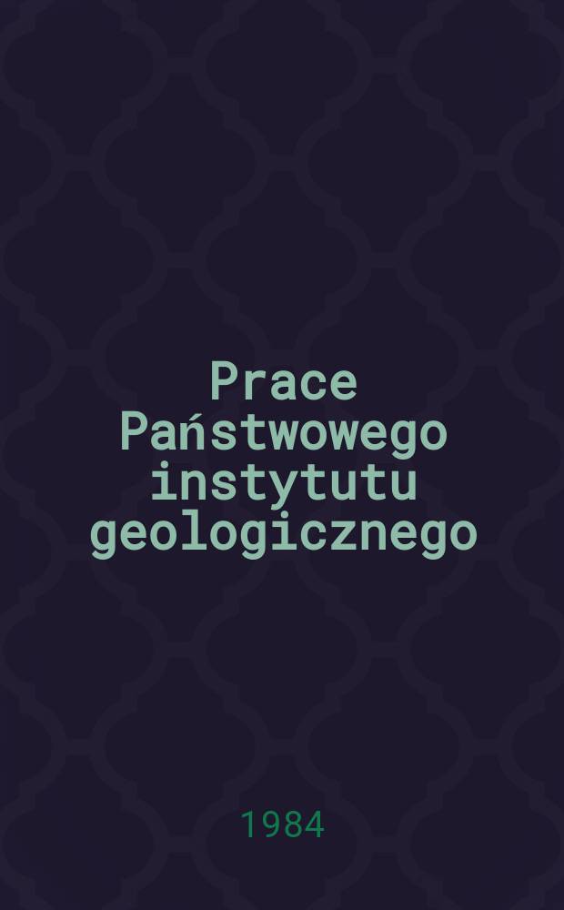 Prace Państwowego instytutu geologicznego : Osady wodnomo - renowe
