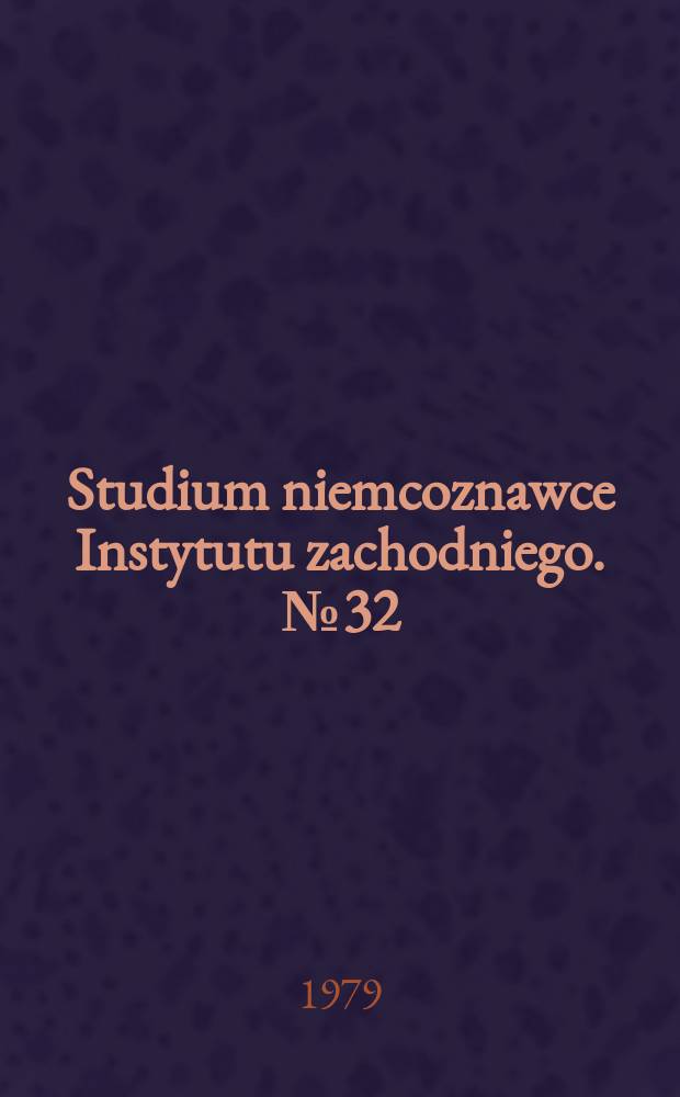 Studium niemcoznawce Instytutu zachodniego. №32 : Agresja na Jugosławie, 1941