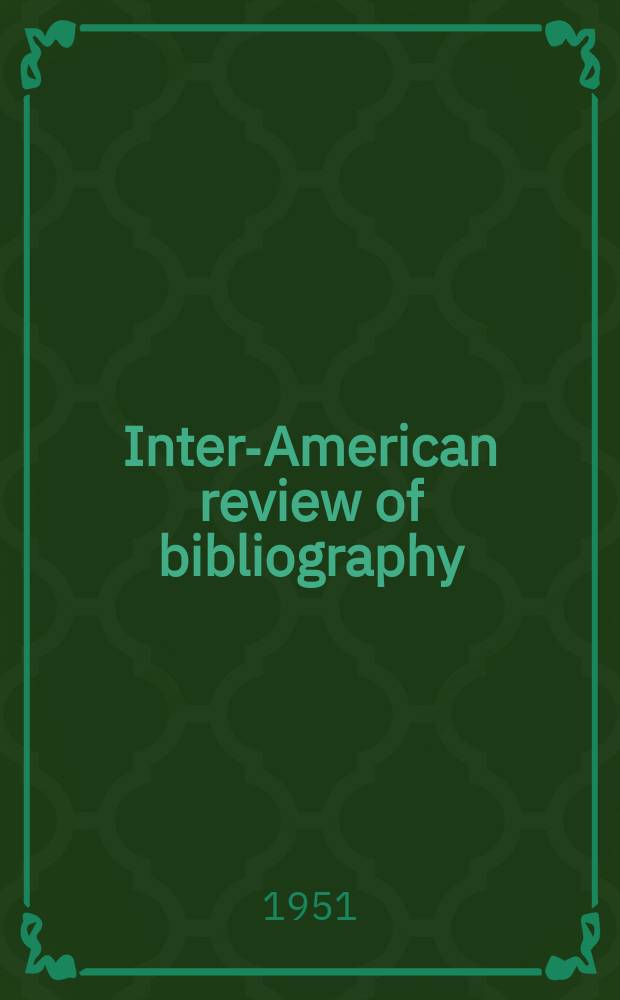 Inter-American review of bibliography