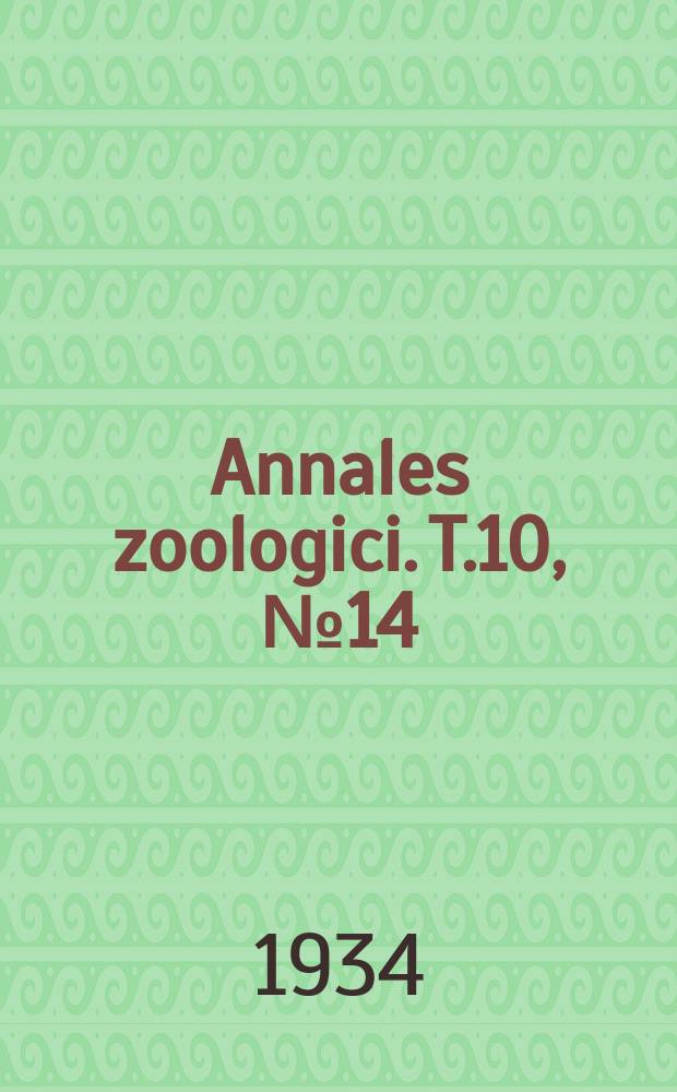 Annales zoologici. T.10, №14 : Notes on some Palaearctic Aquatic and Semi-Aquatic Heteroptera, chiefly from South-Eastern Europe