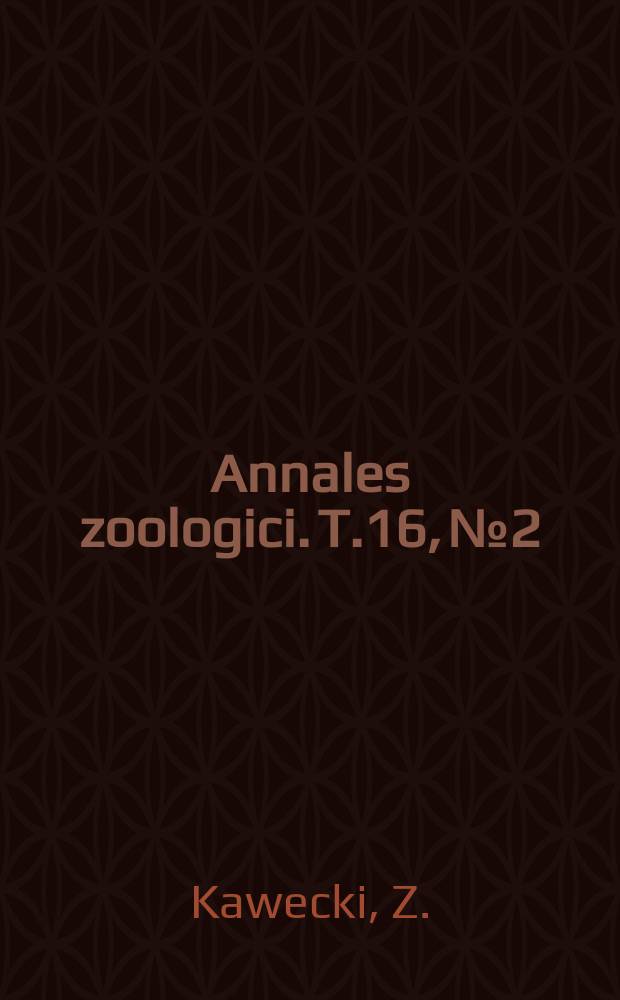 Annales zoologici. T.16, №2 : Studia nad rodzajem Lecanium Burm.