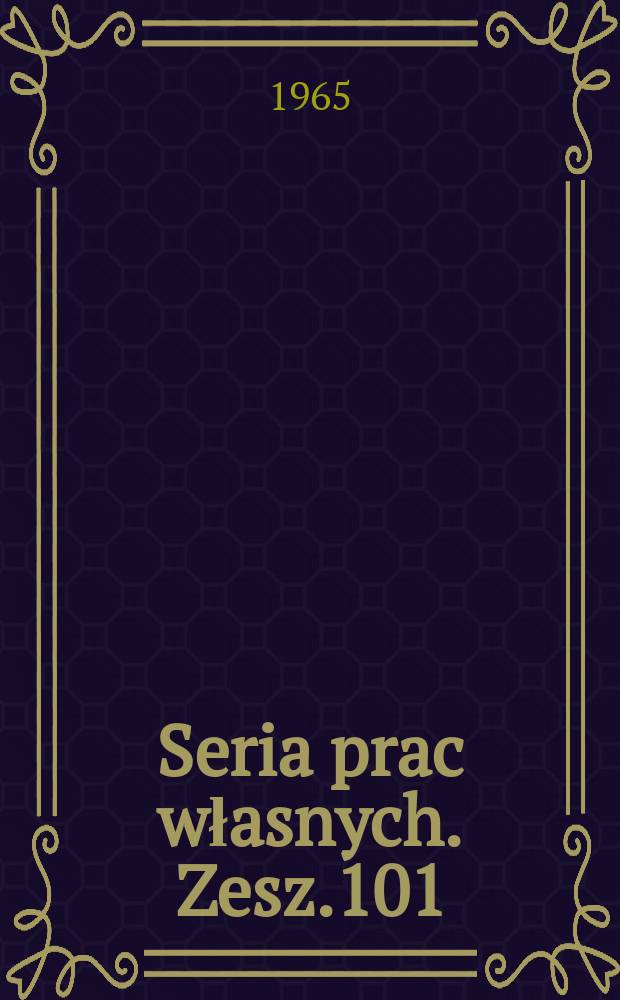 Seria prac własnych. Zesz.101 : Brwinów , Milanówek i Podkowa leśna jako podmiejskie osiedla - satelity Warszawy