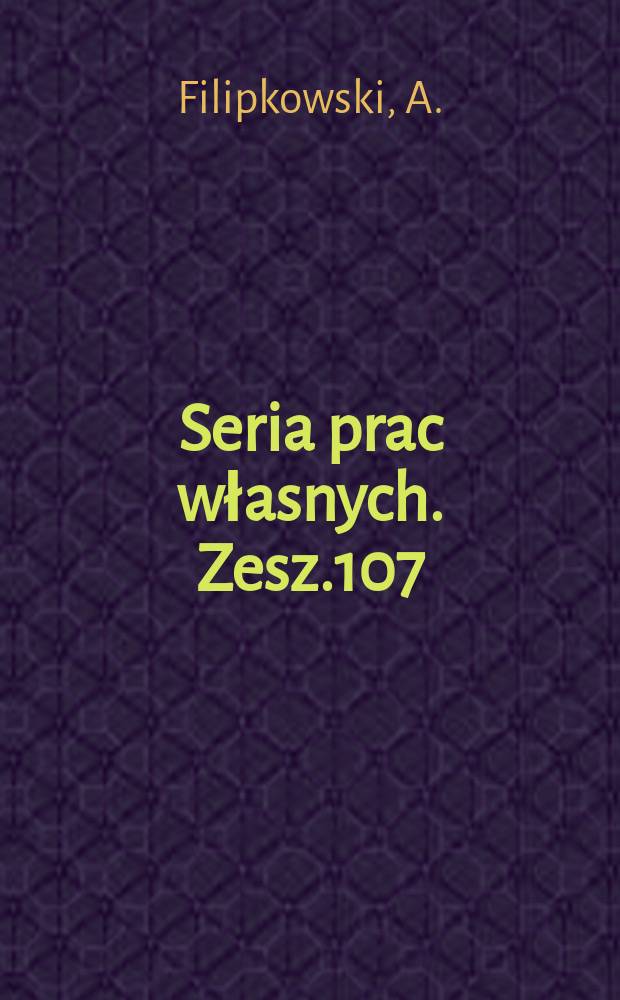 Seria prac własnych. Zesz.107 : Matematyka wyższa dla potrzeb planowania przestrzennego