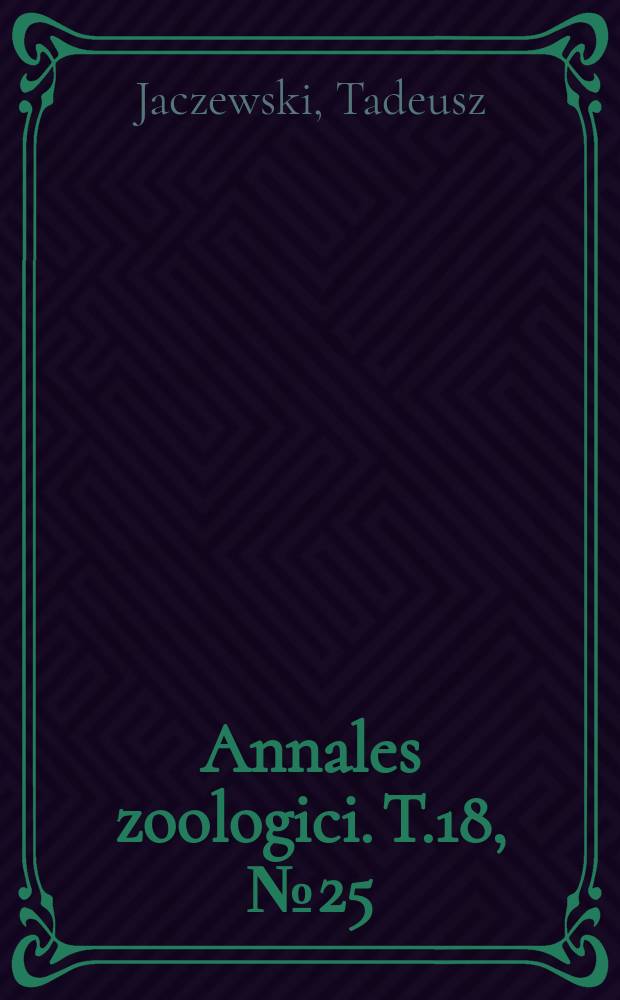 Annales zoologici. T.18, №25 : On some Japanese Corixidae (Heteroptera)