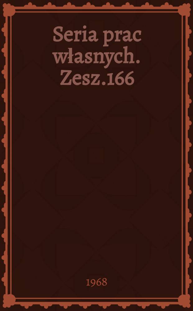 Seria prac własnych. Zesz.166 : Koncepcja zabudowy miasta