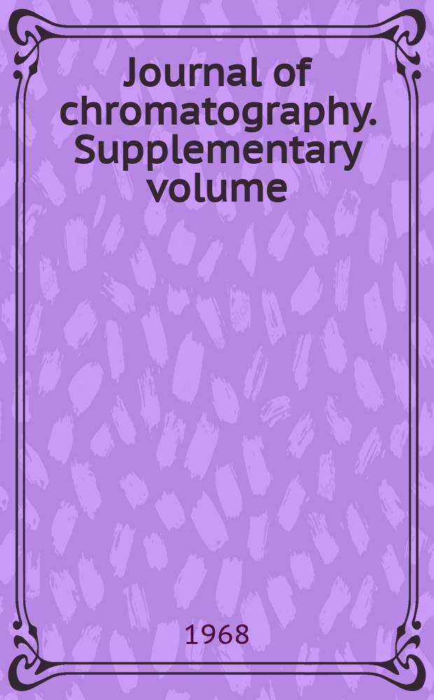 Journal of chromatography. Supplementary volume
