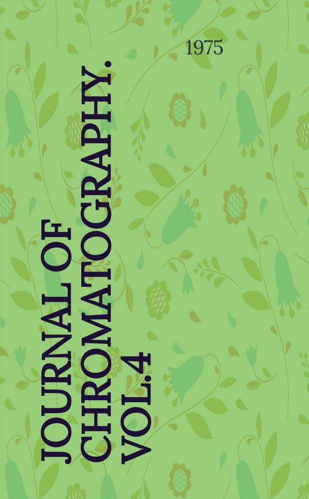 Journal of chromatography. Vol.4 : Bibliography of electrophoresis 1968-1972 and survey of applications