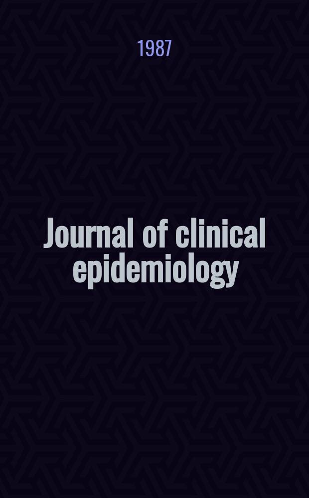 Journal of clinical epidemiology : Formerly J. of chronic diseases. Vol.40, №2