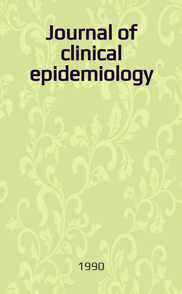 Journal of clinical epidemiology : Formerly J. of chronic diseases. Vol.43, №10 : Asymptomatic hypercholesterolemia. 1990
