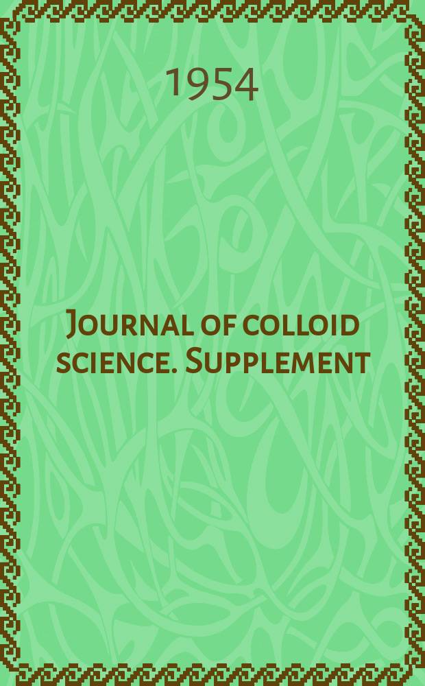 Journal of colloid science. Supplement