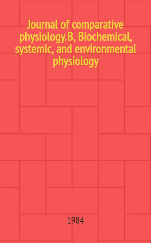 Journal of comparative physiology. B, Biochemical, systemic, and environmental physiology