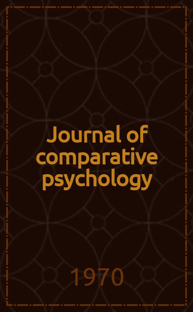 Journal of comparative psychology : Continuing Psychoniology and the Journal of animal behavior. Vol.70, №1, P.2 : Coital behavior in dogs 5