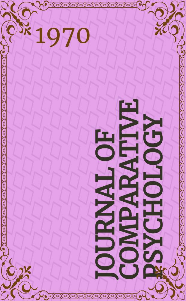 Journal of comparative psychology : Continuing Psychoniology and the Journal of animal behavior. Vol.70, №3, P.2 : Coital behavior in dogs. 6
