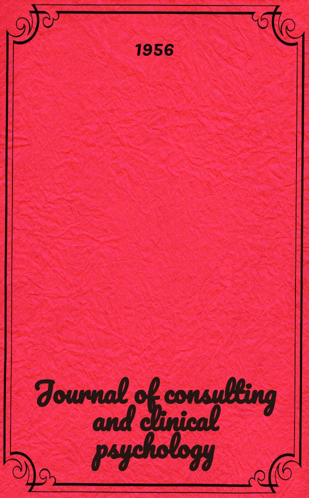 Journal of consulting and clinical psychology