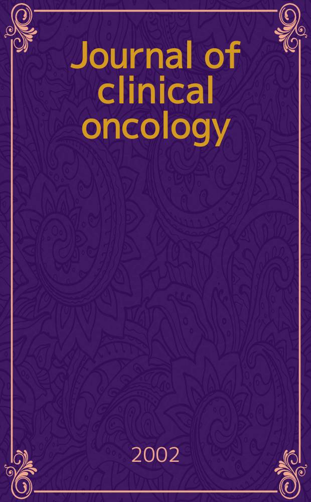 Journal of clinical oncology : The j. of the Amer. soc. of clinical oncology. Vol.20, №23