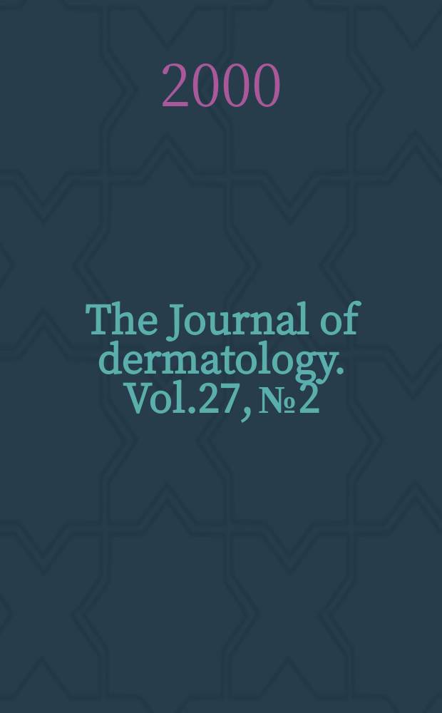 The Journal of dermatology. Vol.27, №2