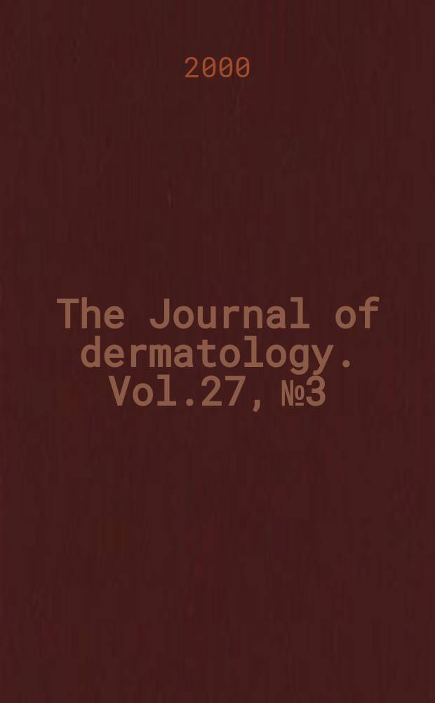 The Journal of dermatology. Vol.27, №3