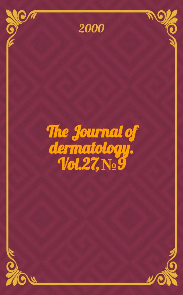 The Journal of dermatology. Vol.27, №9