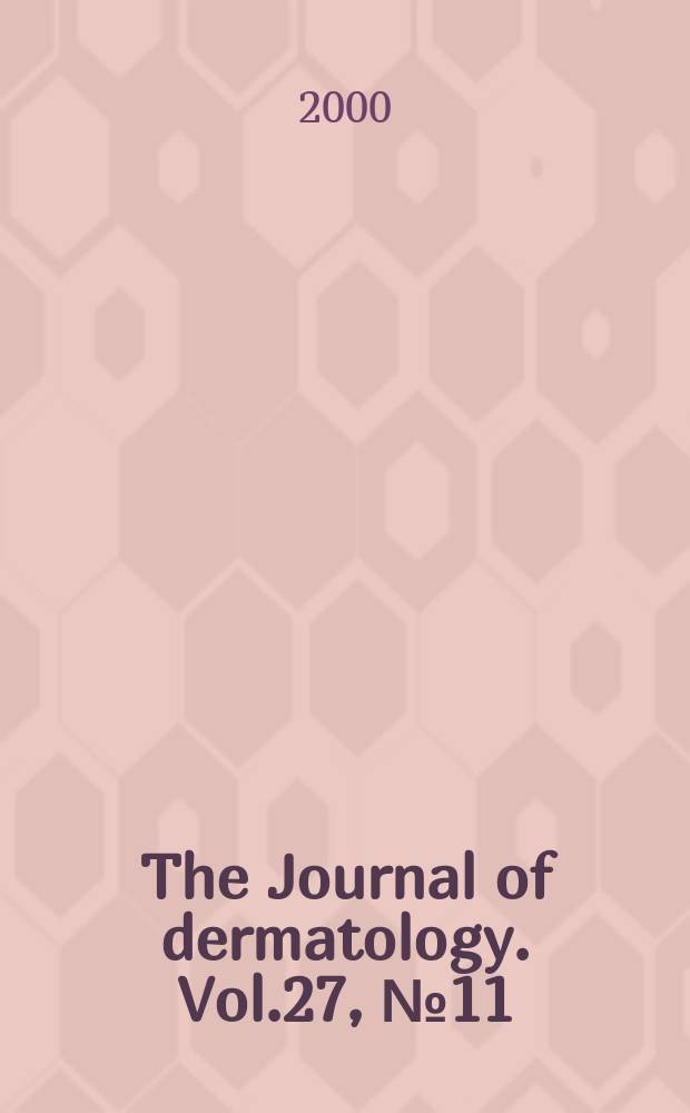 The Journal of dermatology. Vol.27, №11