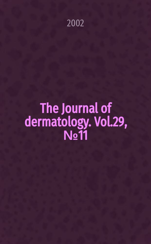 The Journal of dermatology. Vol.29, №11