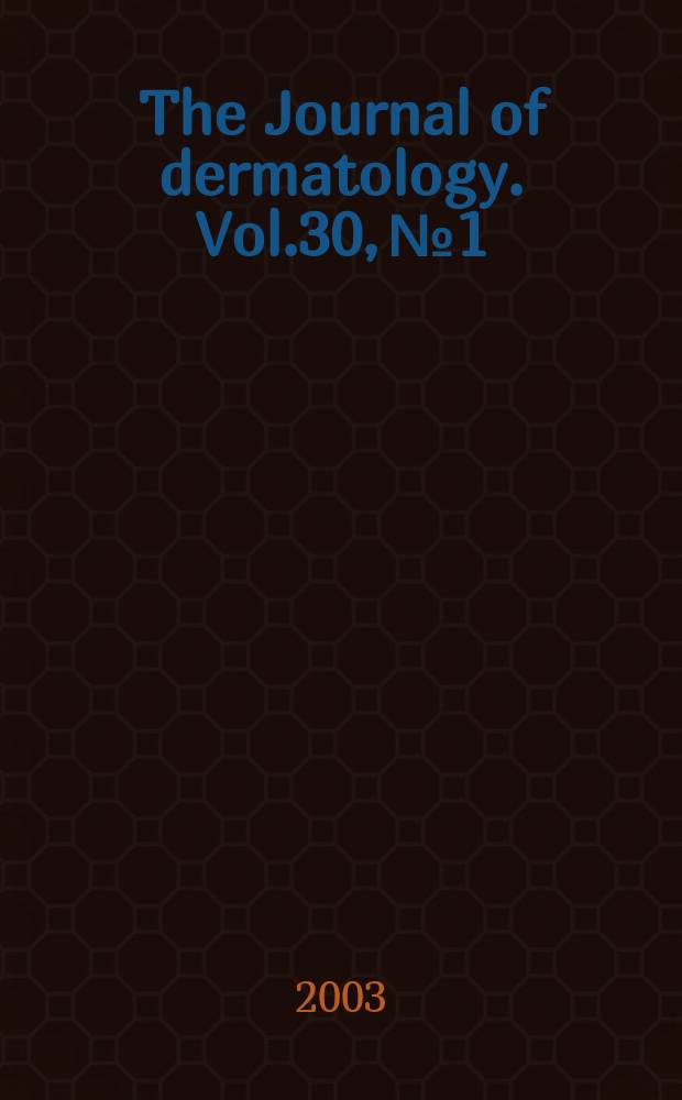 The Journal of dermatology. Vol.30, №1