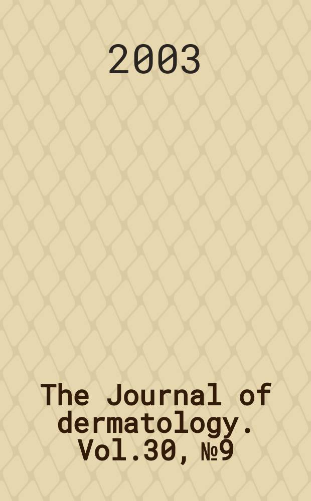 The Journal of dermatology. Vol.30, №9
