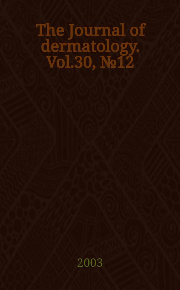 The Journal of dermatology. Vol.30, №12