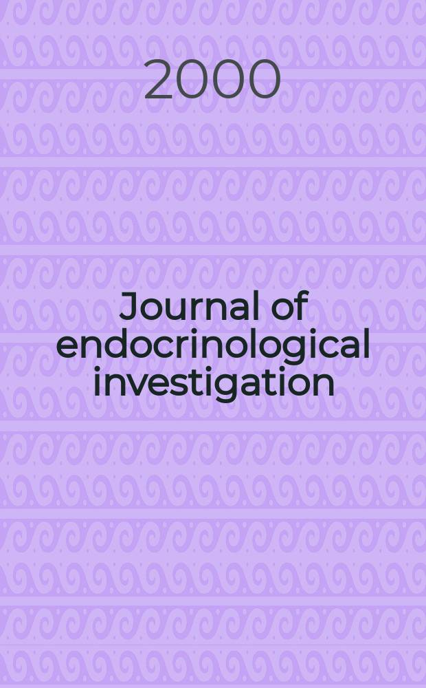 Journal of endocrinological investigation : Offic. soc. of endocrinology. Vol.23, №8