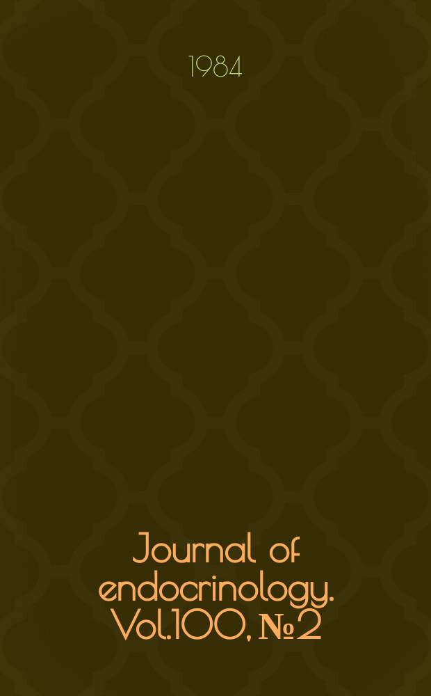 Journal of endocrinology. Vol.100, №2