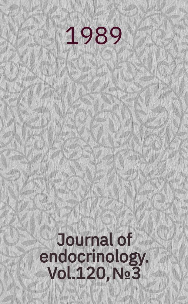 Journal of endocrinology. Vol.120, №3