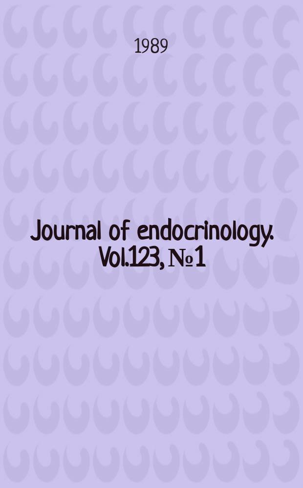 Journal of endocrinology. Vol.123, №1