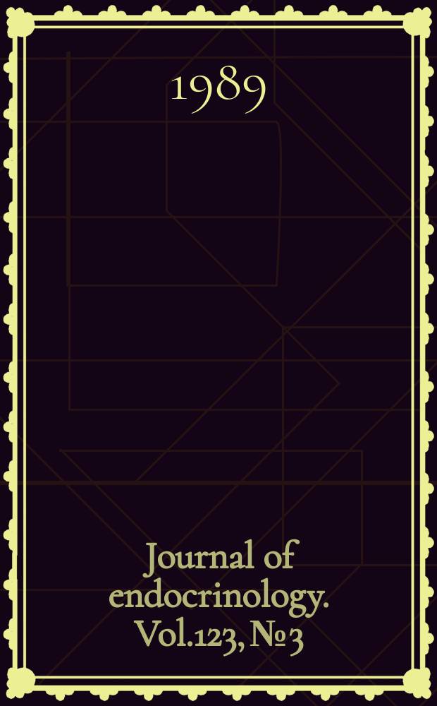 Journal of endocrinology. Vol.123, №3