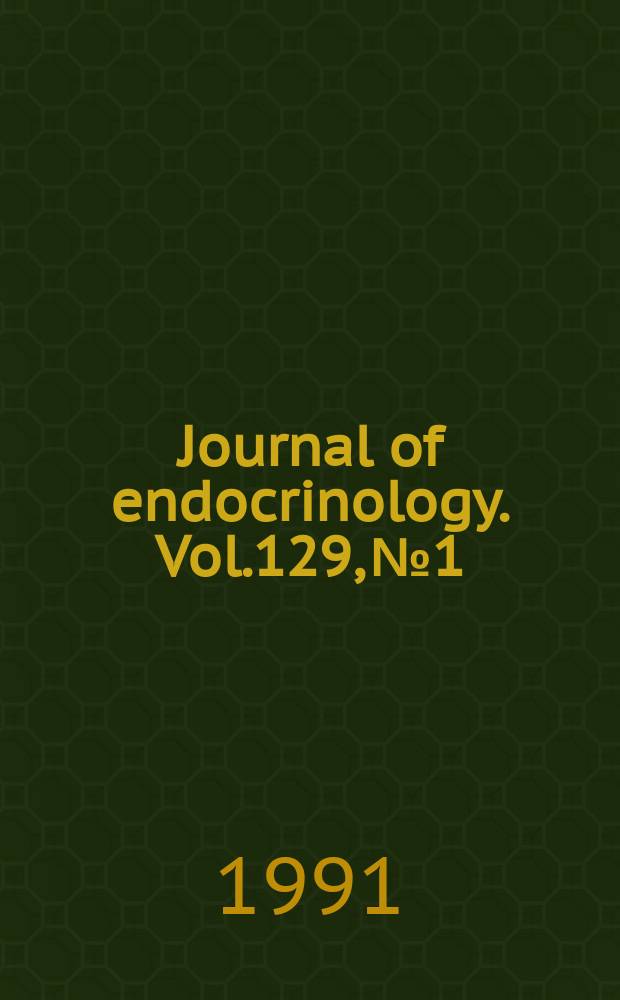 Journal of endocrinology. Vol.129, №1