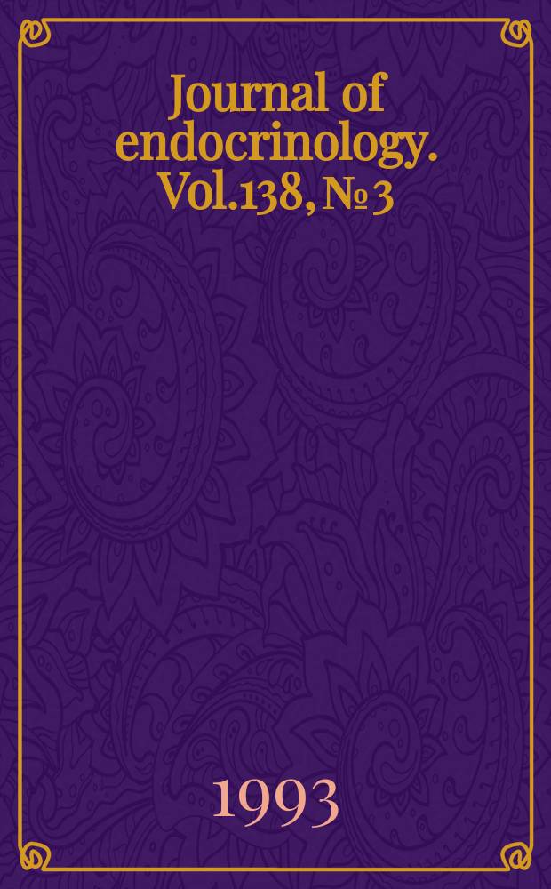 Journal of endocrinology. Vol.138, №3