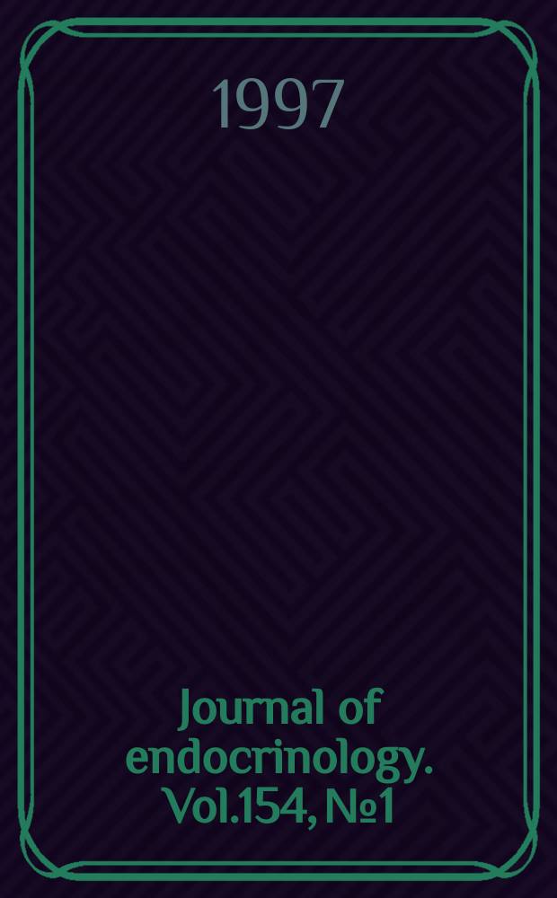 Journal of endocrinology. Vol.154, №1