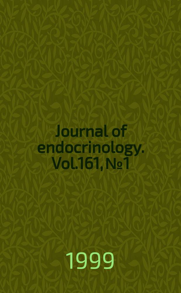 Journal of endocrinology. Vol.161, №1
