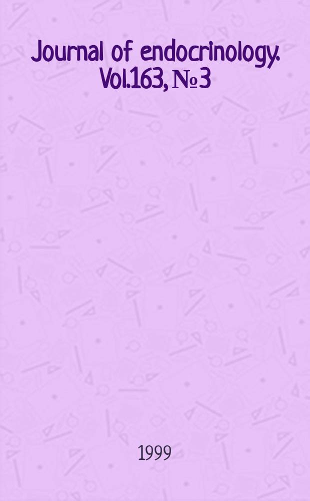 Journal of endocrinology. Vol.163, №3