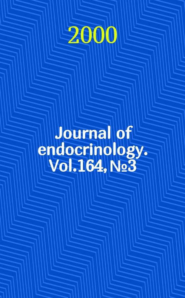 Journal of endocrinology. Vol.164, №3