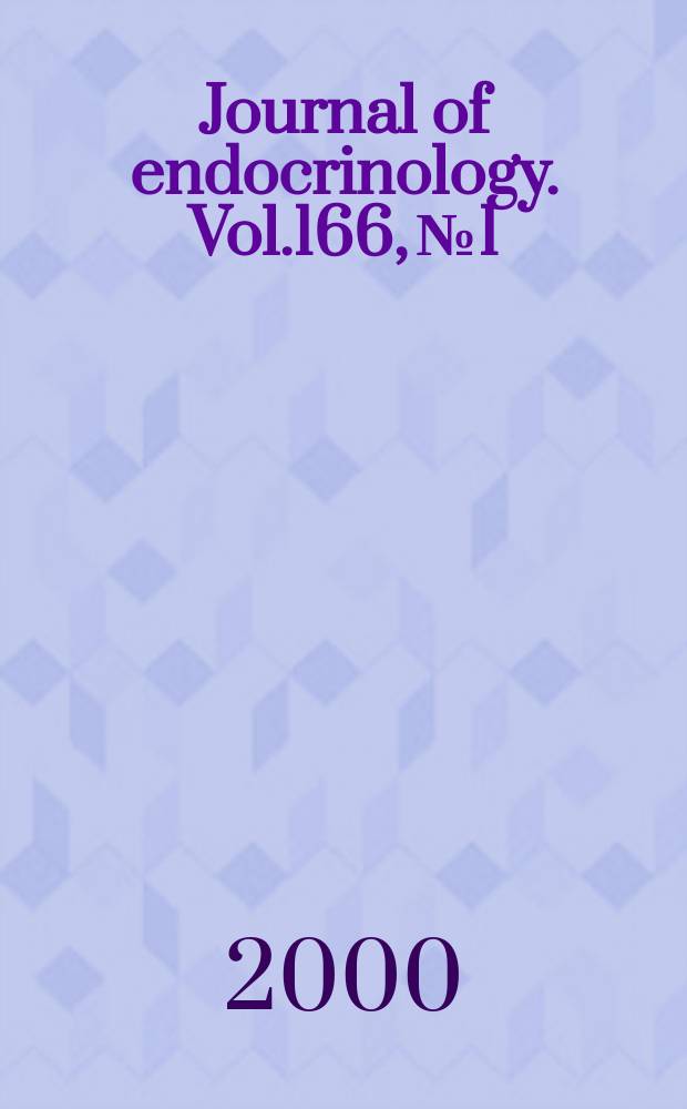 Journal of endocrinology. Vol.166, №1