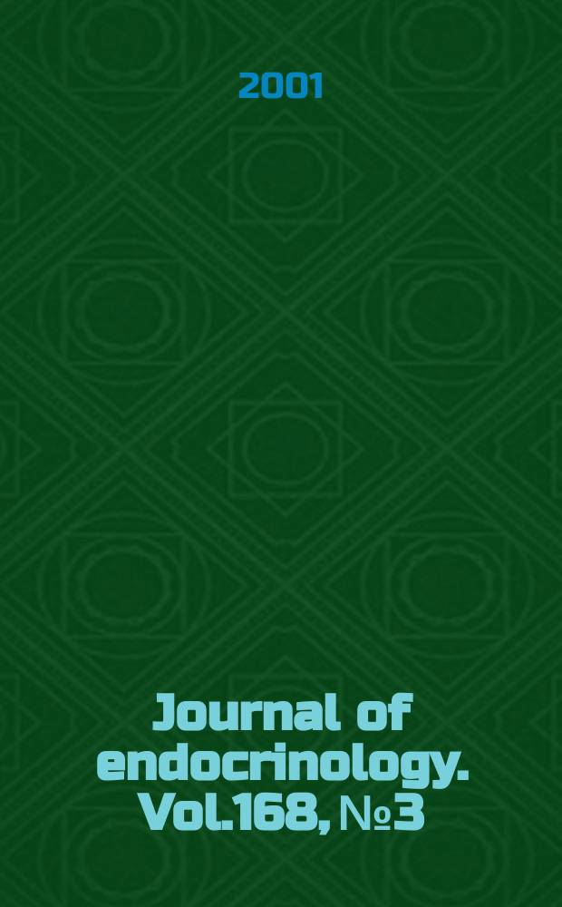 Journal of endocrinology. Vol.168, №3