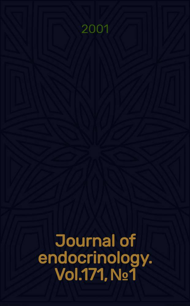 Journal of endocrinology. Vol.171, №1