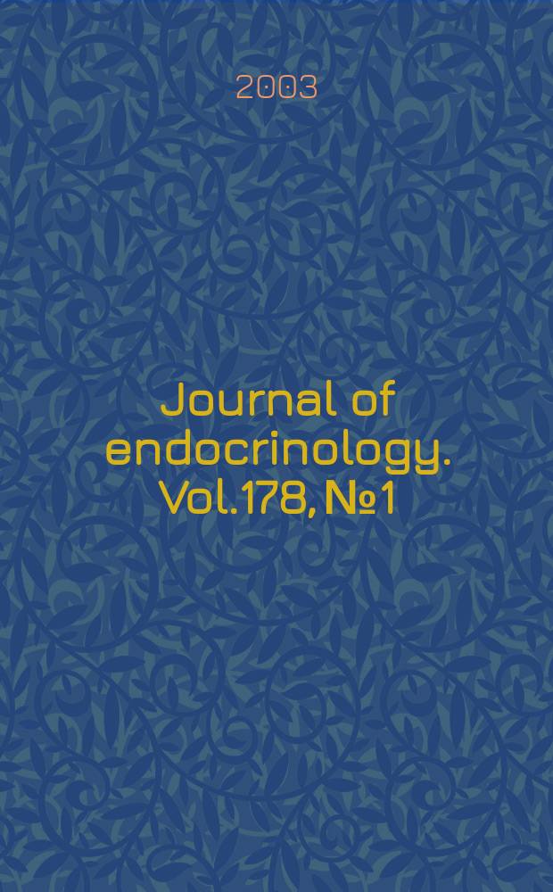 Journal of endocrinology. Vol.178, №1