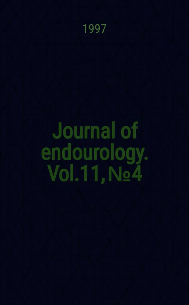 Journal of endourology. Vol.11, №4 : World congress on endourology and SWL (14; 1996; Melbourne)
