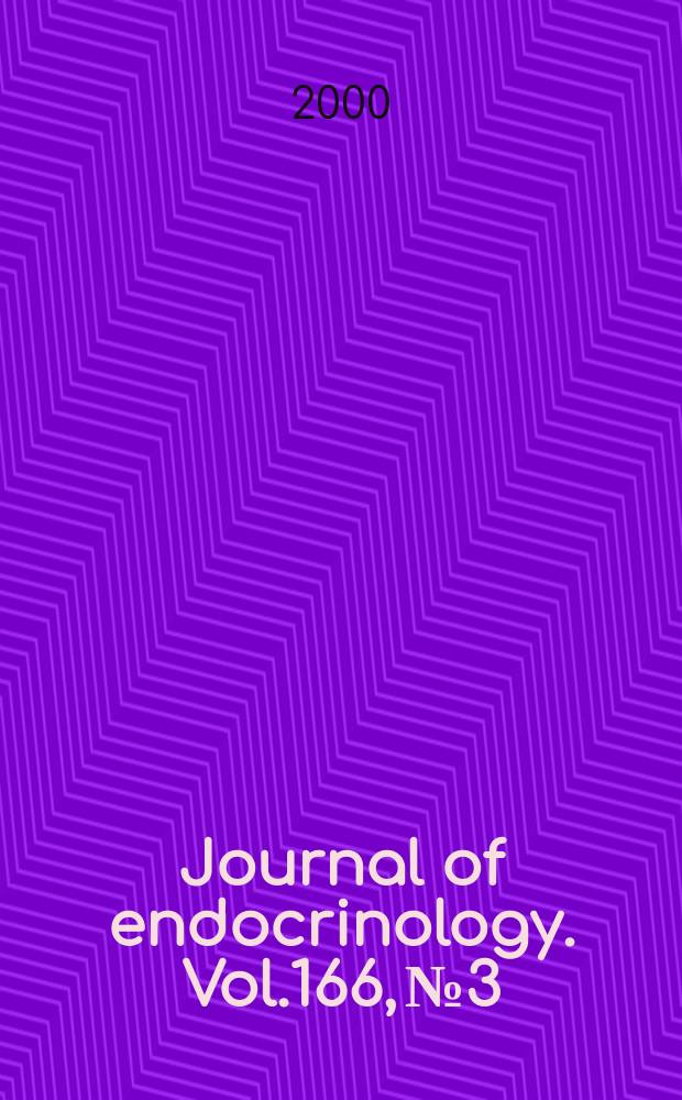 Journal of endocrinology. Vol.166, №3