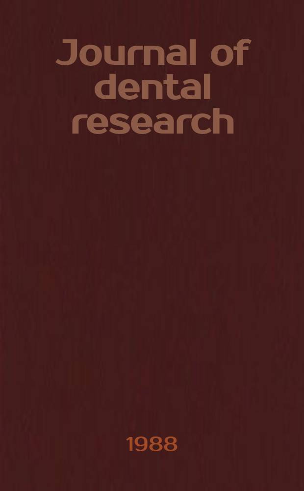 Journal of dental research : Off. publ. of the Intern. ass. for dental research. Vol.67, №4