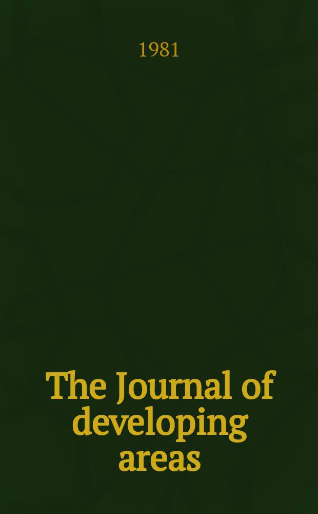 The Journal of developing areas