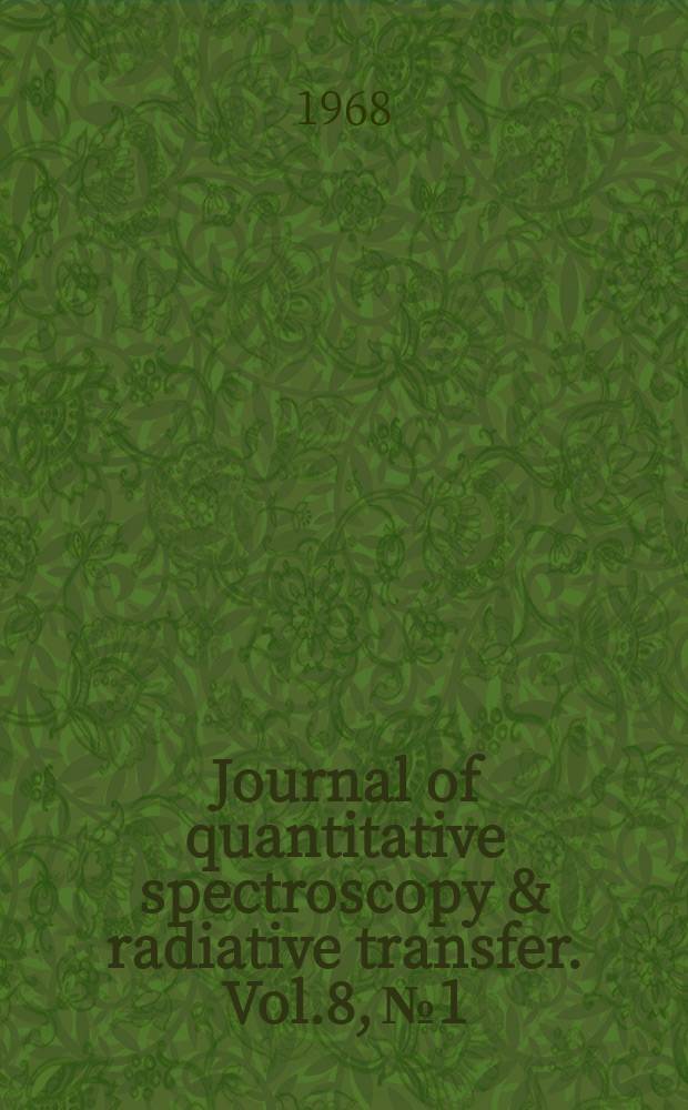 Journal of quantitative spectroscopy & radiative transfer. Vol.8, №1 : Radiative energy transfer