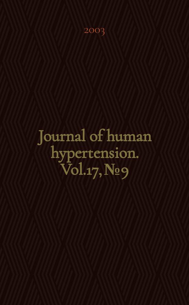 Journal of human hypertension. Vol.17, №9 : INTERMAP