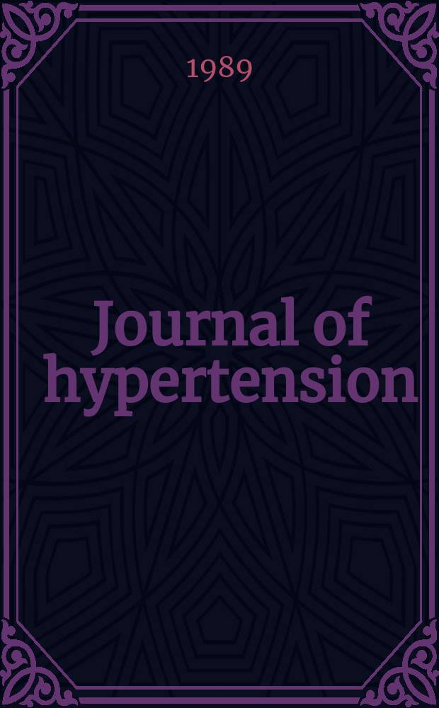 Journal of hypertension : Offic. j. of the intern. soc. of hypertension. Vol.7, №7